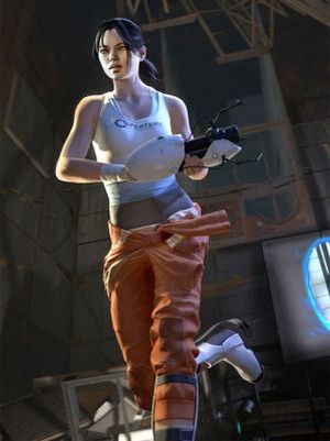 portal 2 chell cosplay. 2010 portal 2 chell redesign.